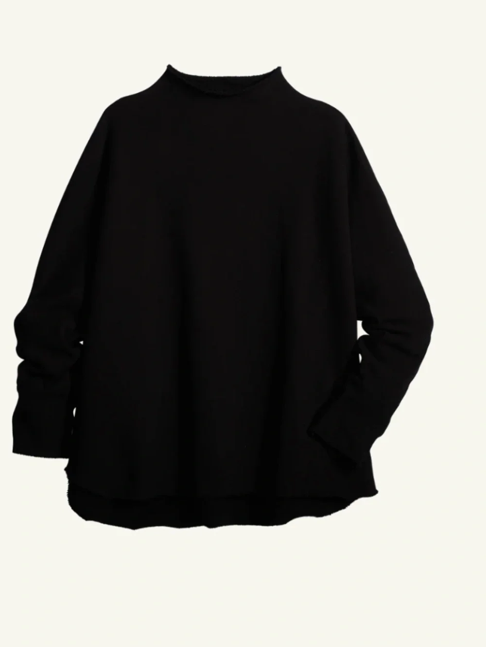 Frank & Eileen Effie Long Sleeve Funnel Neck Capelet, Large, Black